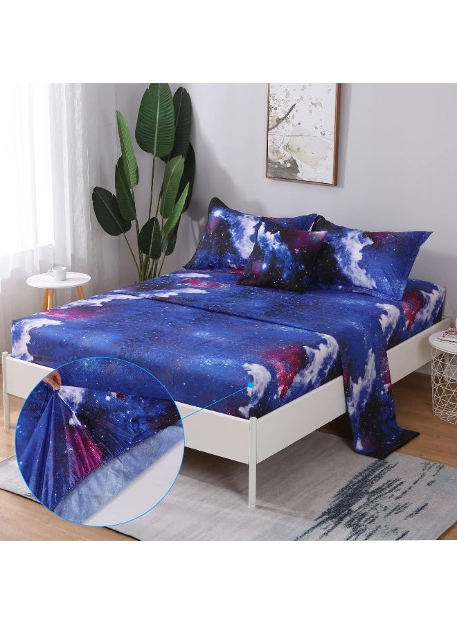 JQinHome Queen Galaxy Comforter Sets 6 Piece Bed in A Bag, Outer Space Themed Bedding for Children Boy Girl Teen Kids  - Image 4