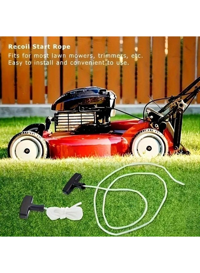 Lawn Mower Starter Pull String Handle 4pcs Universal Garden Machinery Parts Black Durable Plastic For Indoor Outdoor Garden Tools - Image 2