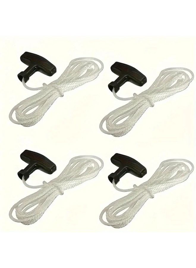 Lawn Mower Starter Pull String Handle 4pcs Universal Garden Machinery Parts Black Durable Plastic For Indoor Outdoor Garden Tools - Image 1