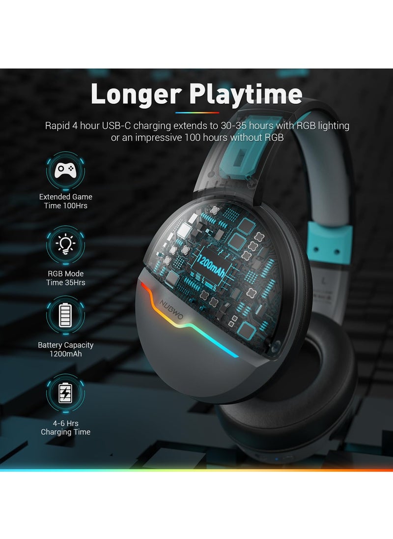 NUBWO - NUBWO G08 Bluetooth 2.4Ghz Dual Wireless Gaming Headset With Microphone For PS5, PS4, PC, Mobile - Image 1