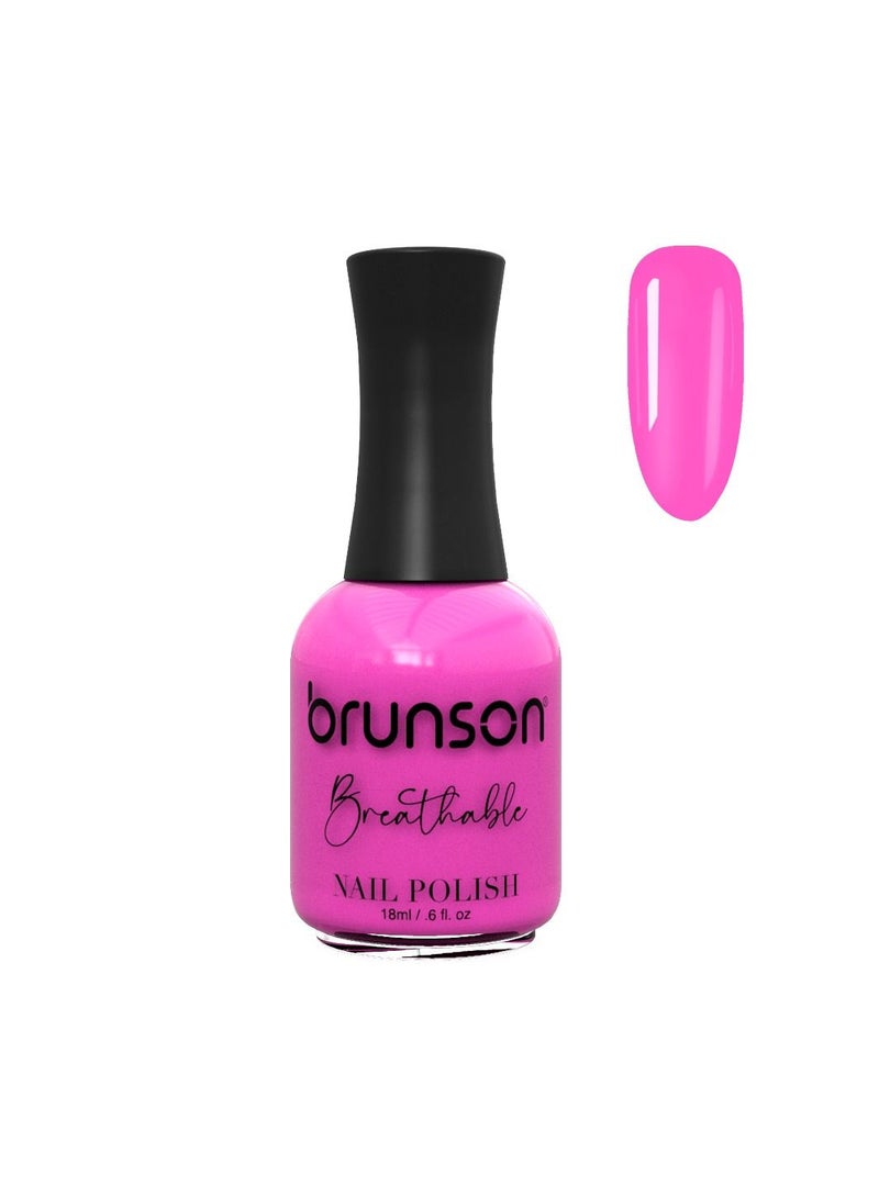 Brunson Breathable Nail Polish Halal Nail Lacquer Wudu Friendly Quick Dry Long-Lasting Easy Peel Off Glossy Shine Water Based Nail Paint 18ml