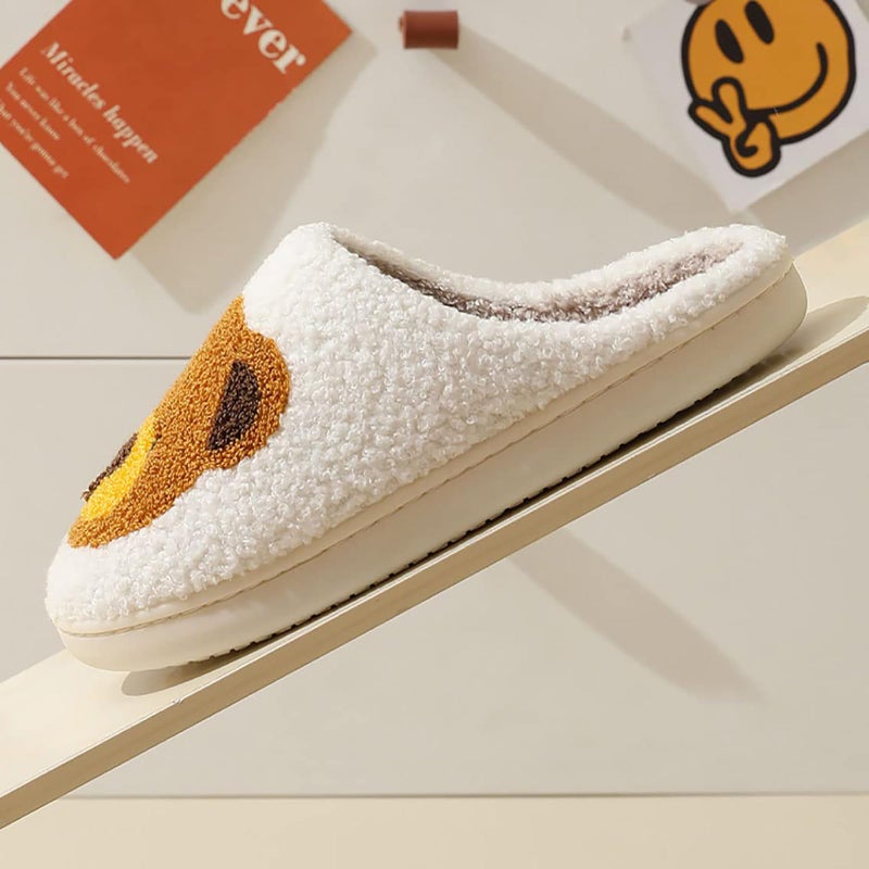 ULEL Women's Men's Cute Teddy Bear Slippers Fuzzy Memory Foam Kawaii Cartoon Animal Slippers Winter Warm Fluffy Shoes White Bear-41-42 - Image 3