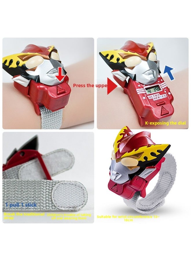 Generic - Bandai Ultraman Hero Watch Cartoon Electronic Watch Cerozeta Rosso Bruteraga Children's Toys-Specifications:22713 Zeta Altman Hero Watch - Image 1