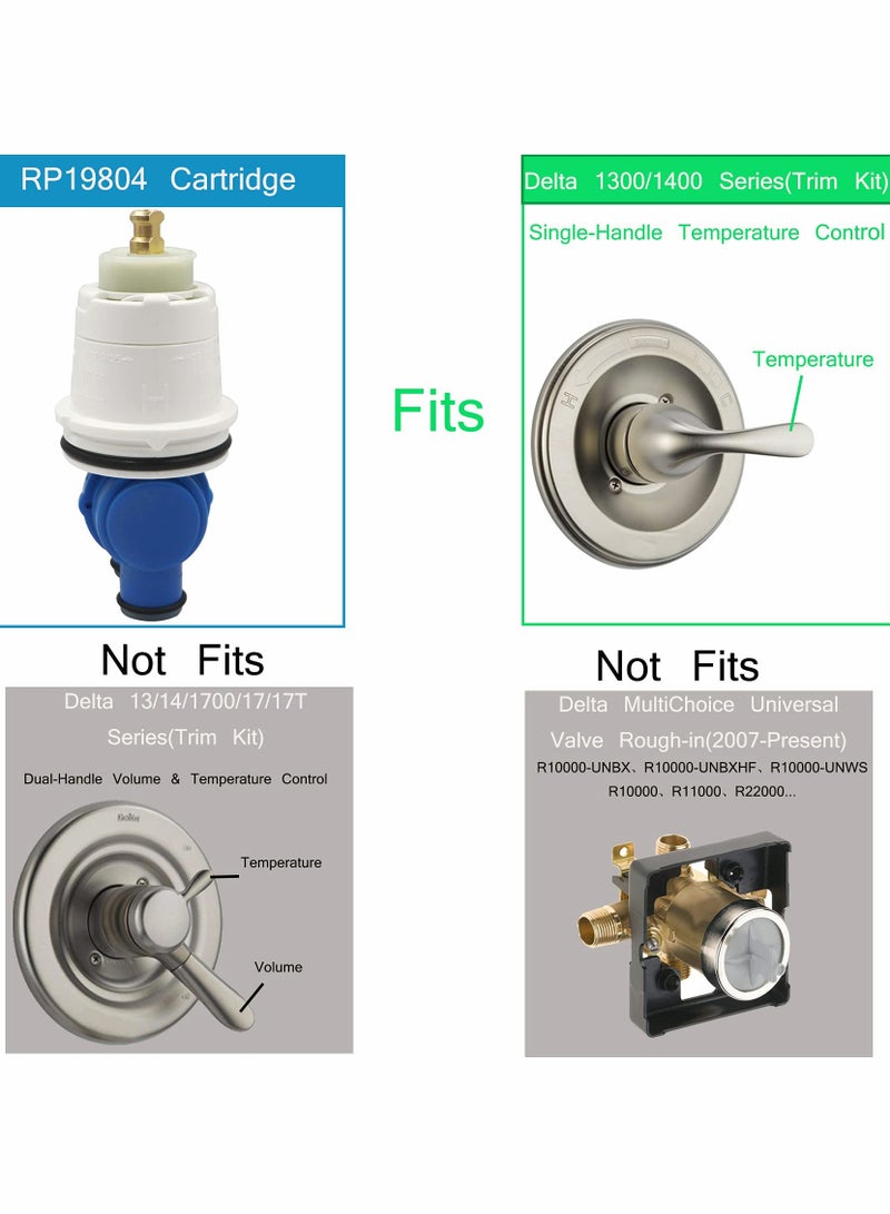 SOLARAE RP19804 Pressure Balance Shower Cartridge Assembly Replacement for Delta 1300/1400 Series Tub and Shower, Fits Select Monitor Valves 1 PCS - Image 4
