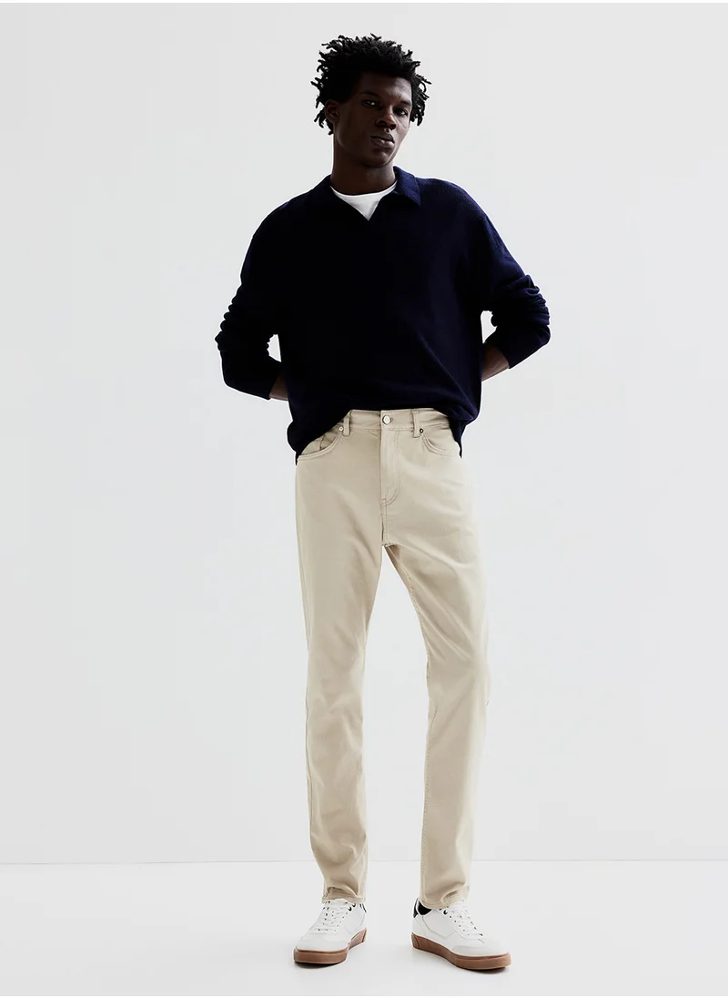 H&M Slim Fit Cotton Twill Trousers