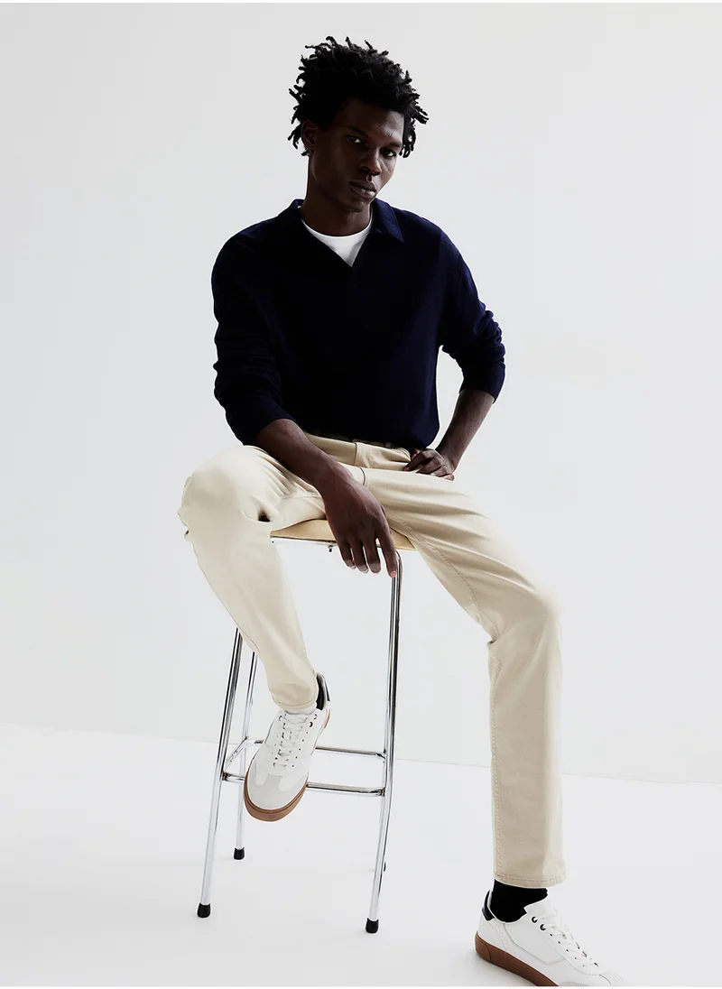 H&M Slim Fit Cotton Twill Trousers