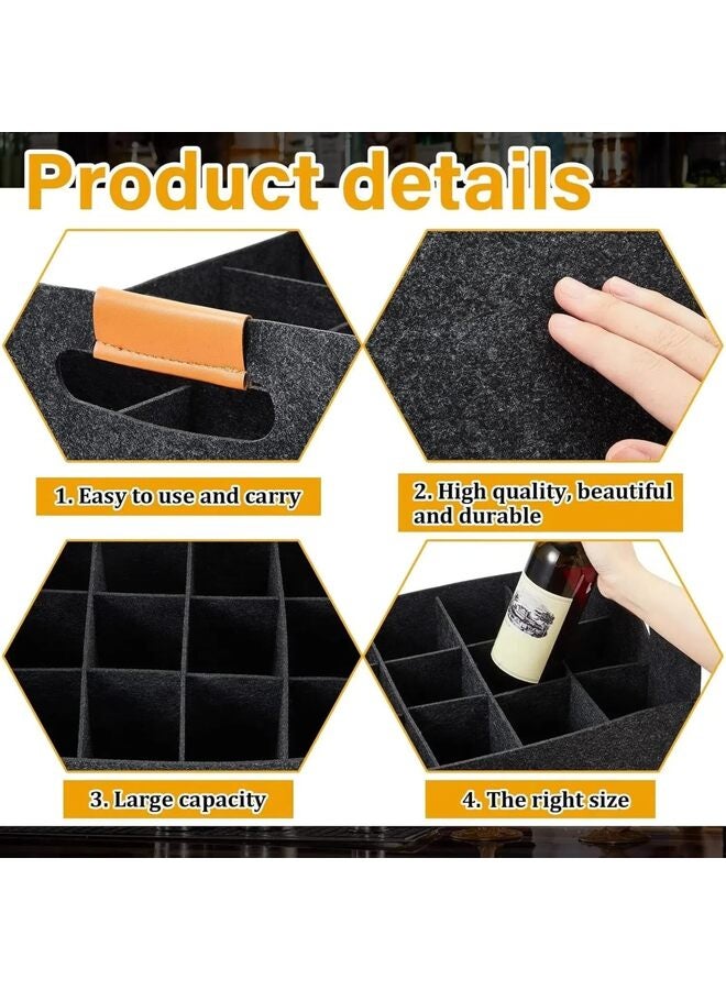 حقيبة نبيذ، حقيبة حمل حاملة نبيذ للسفر والنزهات، حقيبة مبطنة محمولة لزجاجات النبيذ لحفلات العشاء لمحبي النبيذ (أسود) - Image 2