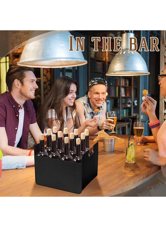 حقيبة نبيذ، حقيبة حمل حاملة نبيذ للسفر والنزهات، حقيبة مبطنة محمولة لزجاجات النبيذ لحفلات العشاء لمحبي النبيذ (أسود) - Image 4