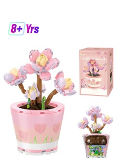 SYOSI Mini Blocks 225PCS Succulent Plant Bonsai Building Set Office and Room Decor Succulents Flowers Model Building Toys Birthday Gift for Adult Boys Girls Woman  - Image 1