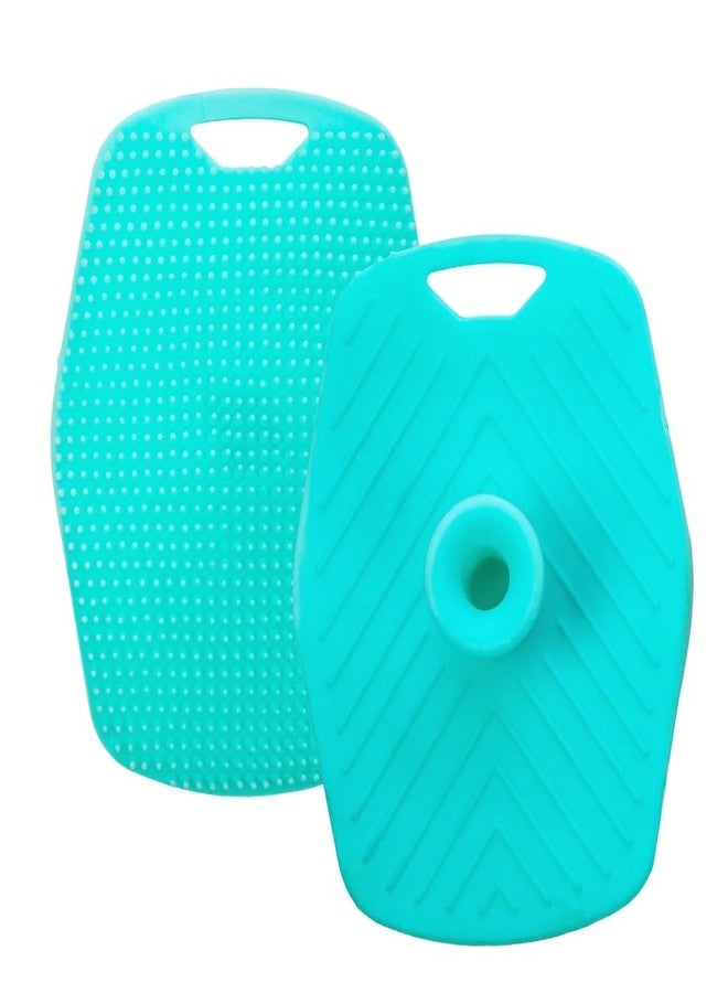 InfiniteEshop Silicone Body Scrubber for Bath | Exfoliating Body Brush with Soft Bristles & Non-Slip Handle | Deep Cleansing Bath Brush for Men & Women (Aqua Blue) - Image 1
