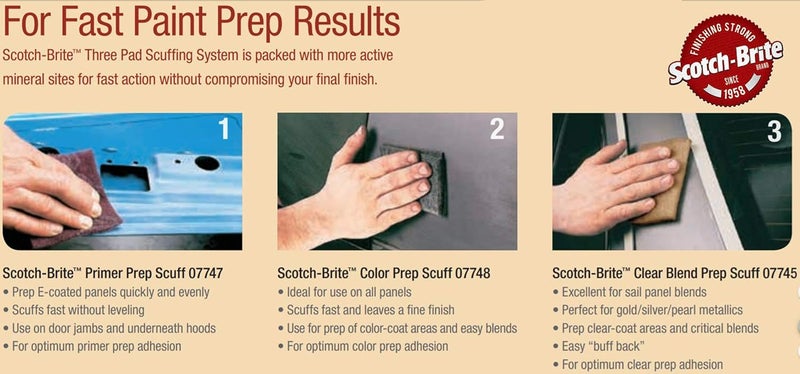 Cubitron Scotch-Brite Primer Prep Scuff 07747, Aluminum Oxide, 15' Length x 4-3/4" Width, Maroon - Image 4