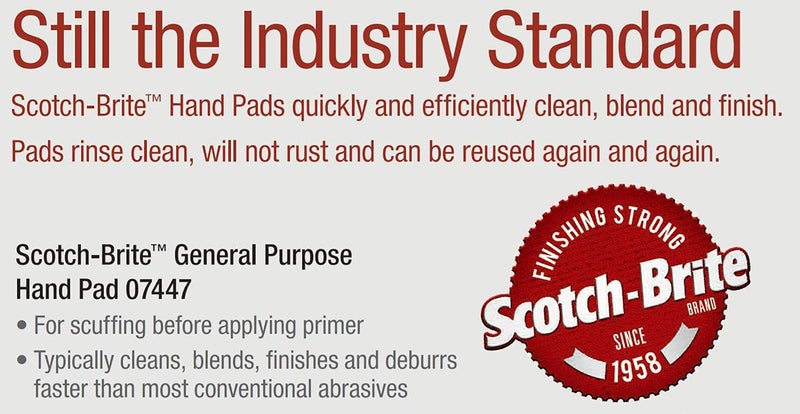 Cubitron Scotch-Brite Primer Prep Scuff 07747, Aluminum Oxide, 15' Length x 4-3/4" Width, Maroon - Image 3