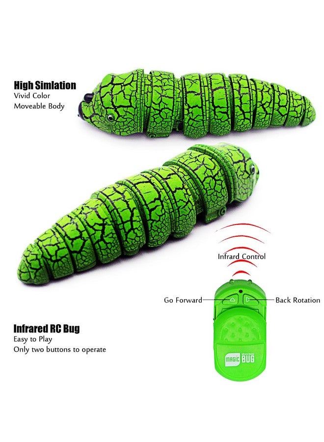 Tipmant Rc Bug Remote Control Worm Realistic Caterpillar Inchworm Electronic Animal Toys Fake Insect Car Vehicle Kids Birthday Gifts (Green) - Image 2