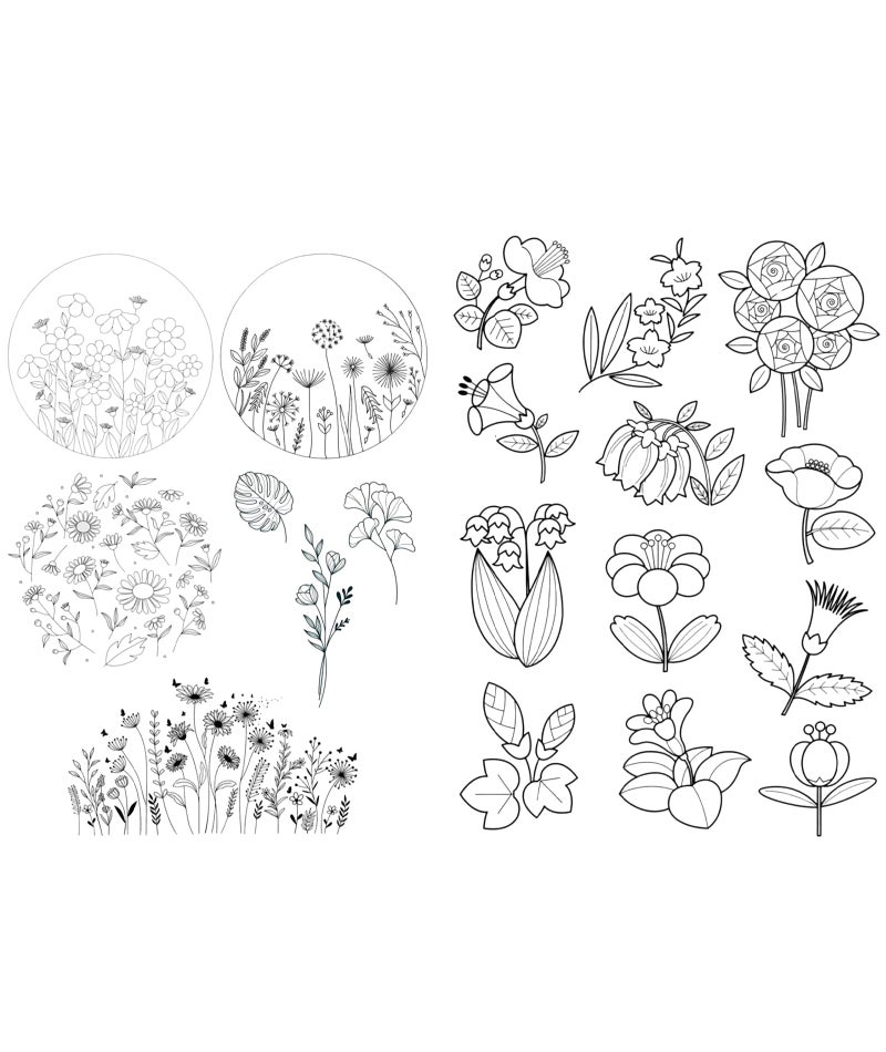 FFZDENA 2 Sheets Water Soluble Embroidery Paper, Floral and Daisy Designs for Hand Embroidery, DIY Craft Projects, Easy to Use for Beginners, Ideal for Fabric Decoration and Gift Making - Image 1