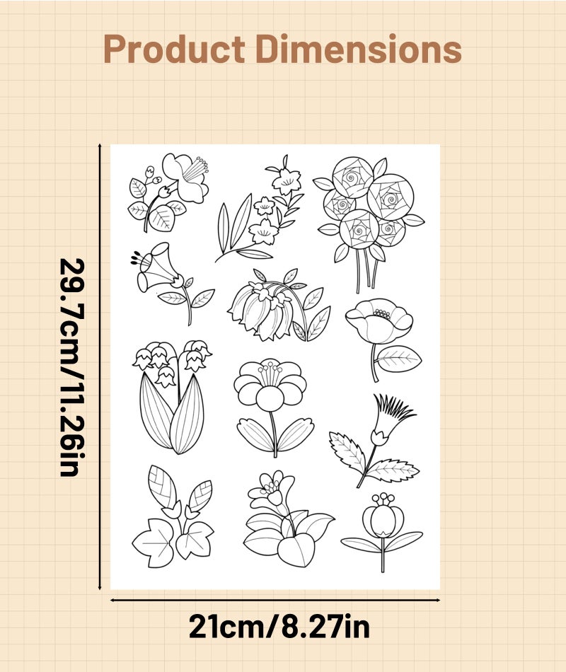 FFZDENA 2 Sheets Water Soluble Embroidery Paper, Floral and Daisy Designs for Hand Embroidery, DIY Craft Projects, Easy to Use for Beginners, Ideal for Fabric Decoration and Gift Making - Image 2