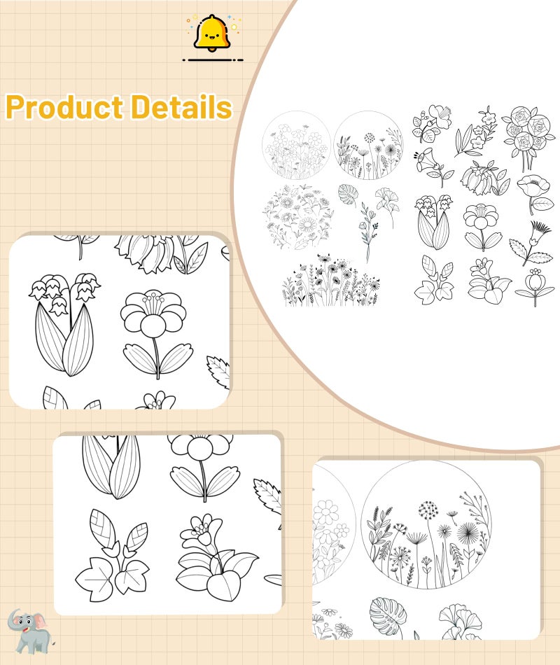 FFZDENA 2 Sheets Water Soluble Embroidery Paper, Floral and Daisy Designs for Hand Embroidery, DIY Craft Projects, Easy to Use for Beginners, Ideal for Fabric Decoration and Gift Making - Image 3