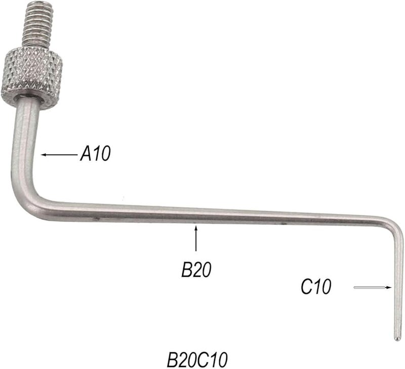 M2 5 Threaded Shank Stainless Steel Depth Gauge Dial Indicator Needle Point Tip B20C10 - Image 3