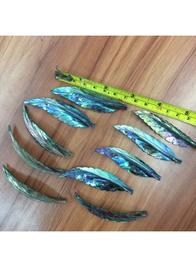 klarako 3 Pcs Natural Abalone Shell Pendant Feather Shape Loose Bead for Jewelry Making - Image 3