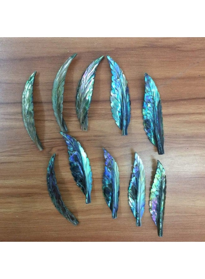 klarako 3 Pcs Natural Abalone Shell Pendant Feather Shape Loose Bead for Jewelry Making - Image 5