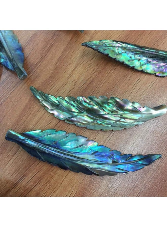 klarako 3 Pcs Natural Abalone Shell Pendant Feather Shape Loose Bead for Jewelry Making - Image 2