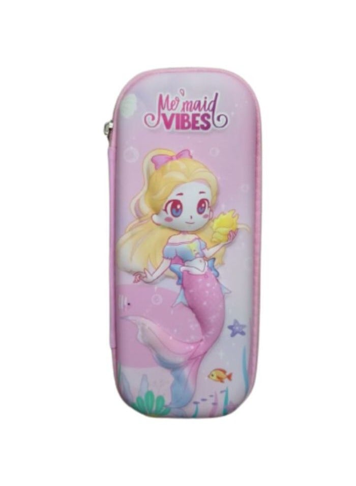 3D Pencil Case High Quality 3D Pencil Cases and Bags for Boys and Girls, Embrace Adventure with Vibrant Colors with High Quality(Mermaid) (Mermaid) (Yellow Hair(Pink)) - Image 1