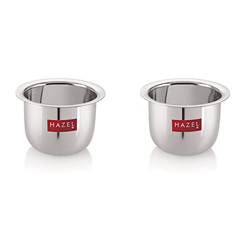 HAZEL Stainless Steel Tea Glasses Mini Traditional Design Coffee Milk Serving Glass Patra Pela Set of 2, 9 cm, 100 ML, Silver - Image 2