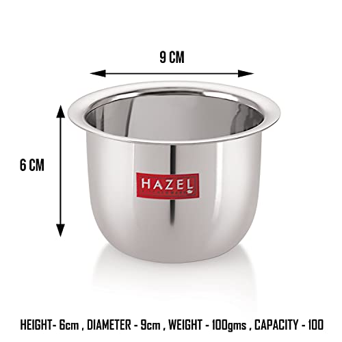 HAZEL Stainless Steel Tea Glasses Mini Traditional Design Coffee Milk Serving Glass Patra Pela Set of 2, 9 cm, 100 ML, Silver - Image 4