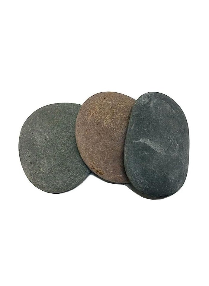 Generic - Pack of 3 Flat Stones Large for, Decoration, Painting, Natural Pebbles Decorative Painting - Image 1