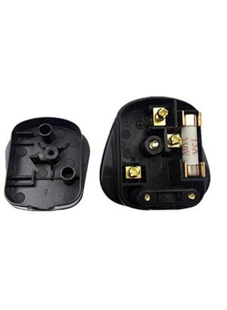 2PCS Fused 13A UK Plug Top 3-Pin British Connector – Safe Durable Electric Plug, Pure Copper Pins, 250V 13A Adapter for Home, Office, Workshop & Travel (Black) - view 4