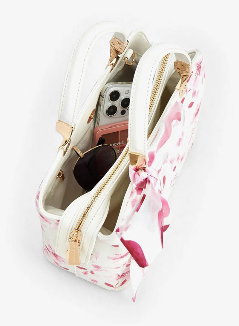 Flora Bella By Shoexpress PINK Floral Print Tote Bag With Bow Accent for Women | Best Price UAE