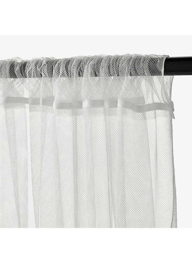 erorex Net curtains, 1 pair, white/with rod pocket, 280x300 cm - Image 4