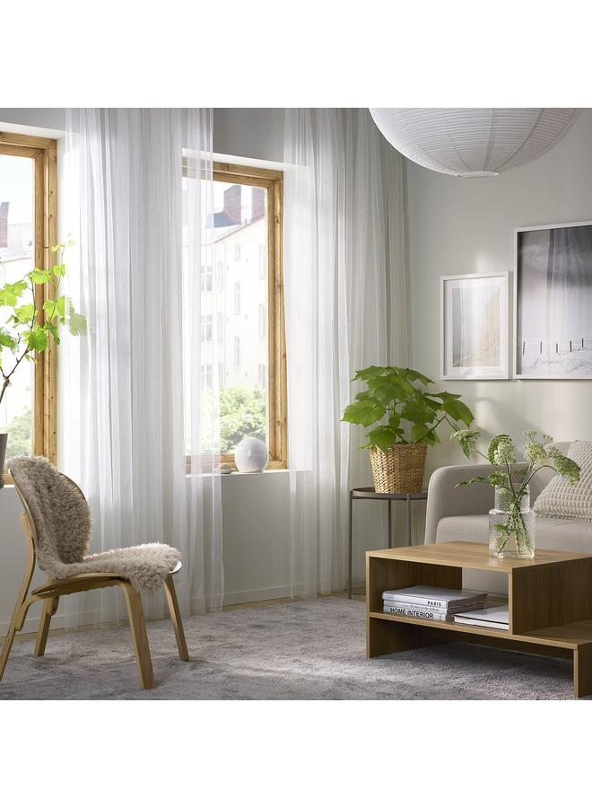 erorex Net curtains, 1 pair, white/with rod pocket, 280x300 cm - Image 3