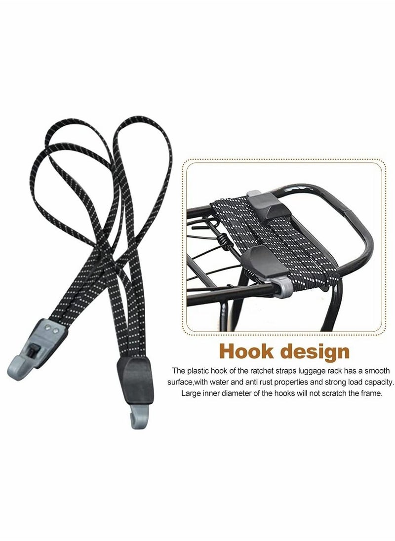 Y&D - Rope, Bike Luggage Fixed Strap 3 in 1 Bungee Cord Nylon Durable Bicycle with Hook Portable Tension Belts, 5pcs (Black) - Image 1