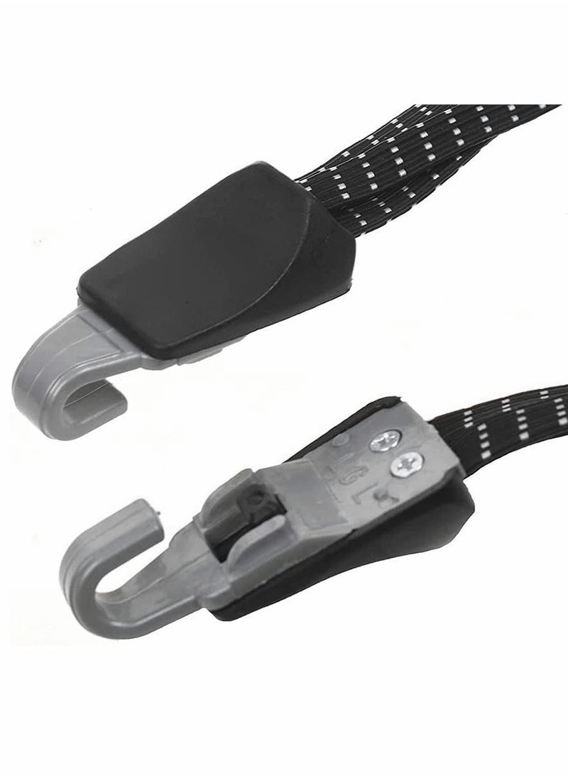 Y&D - Rope, Bike Luggage Fixed Strap 3 in 1 Bungee Cord Nylon Durable Bicycle with Hook Portable Tension Belts, 5pcs (Black) - Image 1