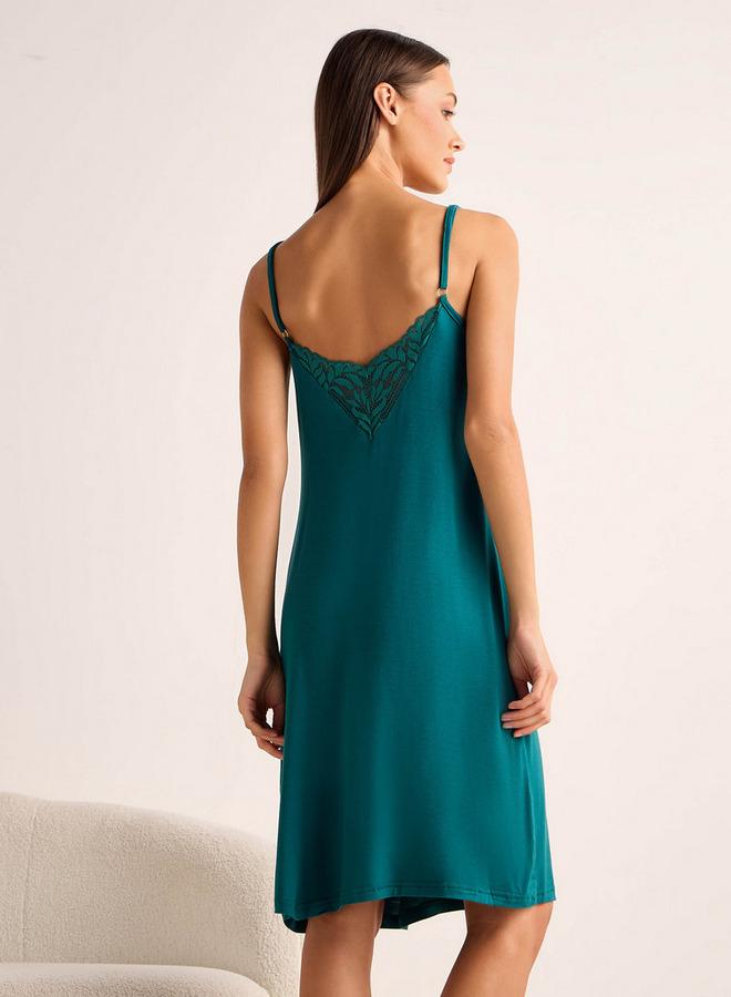 سبلاش فيڤ فستان نوم دانتيل بأشرطة قابلة للتعديل - Image 3