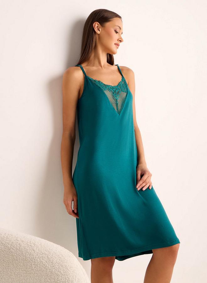 سبلاش فيڤ فستان نوم دانتيل بأشرطة قابلة للتعديل - Image 1