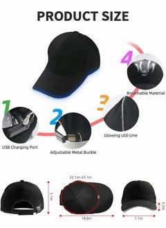 GROIC LED Baseball Hat LED Light up Hat Flash Glow Rave Party Cap,Sunshade Sun Hat,Rave Accessories,Performance Accessories,Party Supplies  - Image 2