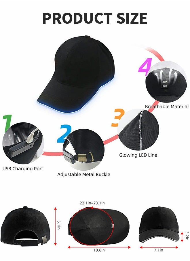 GROIC LED Baseball Hat LED Light up Hat Flash Glow Rave Party Cap,Sunshade Sun Hat,Rave Accessories,Performance Accessories,Party Supplies  - Image 2