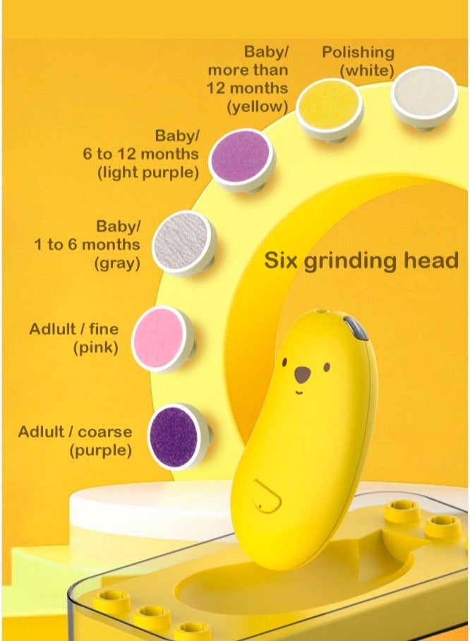 GROOVIER Groovier Baby Nail Trimmer Electric Rechargeable Baby Nail Clippers with 6 Grinding Heads and LED Light  - Image 2