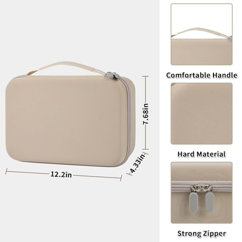 PAIYULE Case for Shark HD331&HD112BRN Hair Blow Dryer HyperAIR Fast 2-in-1, Blow Dryer Storage Bag for Concentrator and Styling Attachments and Rotatable Hot Air Brush Accessories, Box Only (Stone) - Image 4