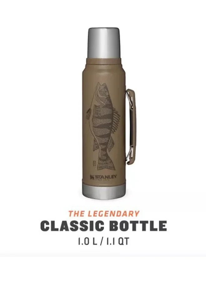 ستانلي Stanley Classic Legendary Bottle 1L / 1.1QT Peter Perch â€“ BPA FREE Stainless Steel Thermos | Keeps Cold or Hot for 24 Hours | Leakproof Lid Doubles as Cup | Dishwasher Safe | Lifetime Warranty