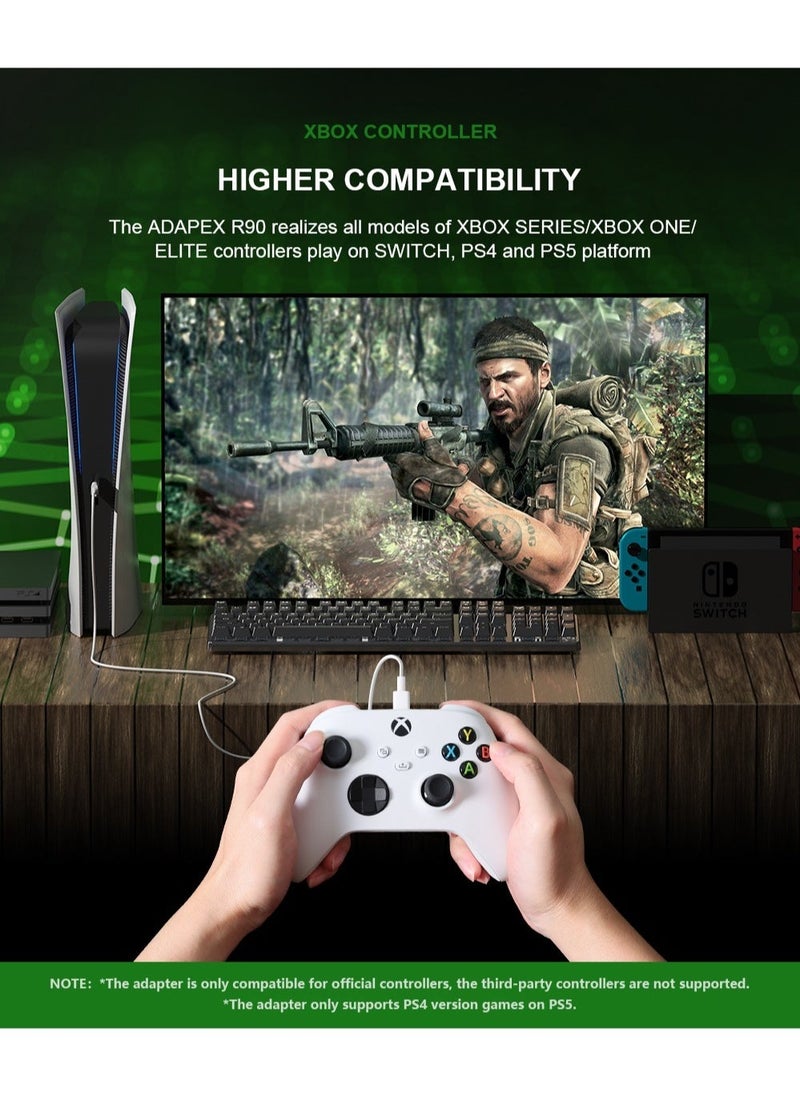 BIGBIG WON - BIGBIG WON R90 Wired Controller Adapter for Xbox Series/Xbox One/One S/Xbox Elite Series/Elite Series 2/PS5/PS4 Wired Console Adapter for Switch/PS4/Windows 11/10 PC - Image 1
