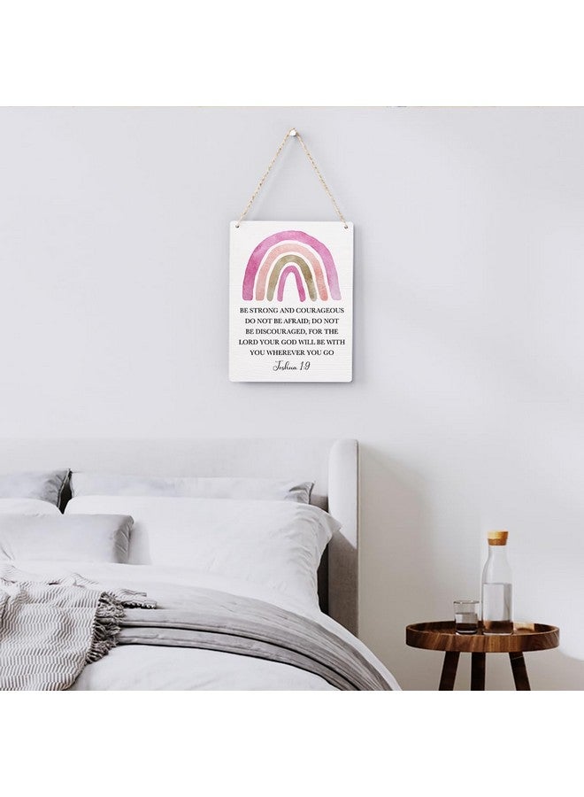 BELLOWDEER Inspirational Boho Scripture Wall Art Bible Verses Joshua 1:9 Wooden Hanging Sign Prayer Room Decor Religious Gift Christian Wall Decor for Home Office Bedroom Baby Boys Girls Room Nursery 8x10 Inches - Image 3