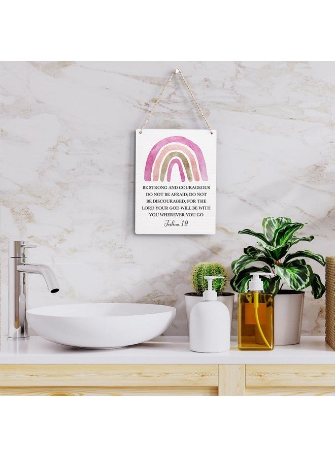 BELLOWDEER Inspirational Boho Scripture Wall Art Bible Verses Joshua 1:9 Wooden Hanging Sign Prayer Room Decor Religious Gift Christian Wall Decor for Home Office Bedroom Baby Boys Girls Room Nursery 8x10 Inches - Image 5