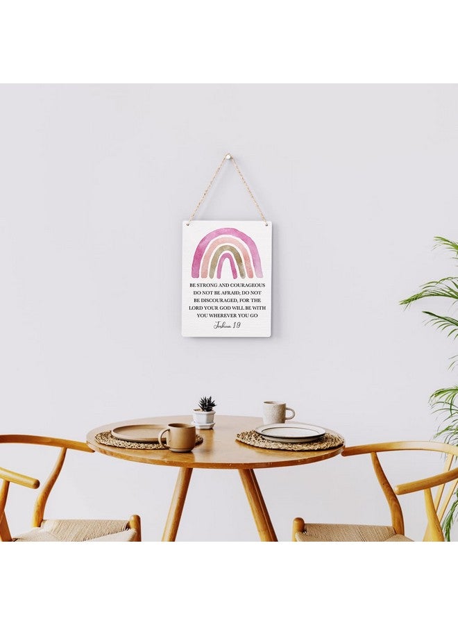 BELLOWDEER Inspirational Boho Scripture Wall Art Bible Verses Joshua 1:9 Wooden Hanging Sign Prayer Room Decor Religious Gift Christian Wall Decor for Home Office Bedroom Baby Boys Girls Room Nursery 8x10 Inches - Image 4