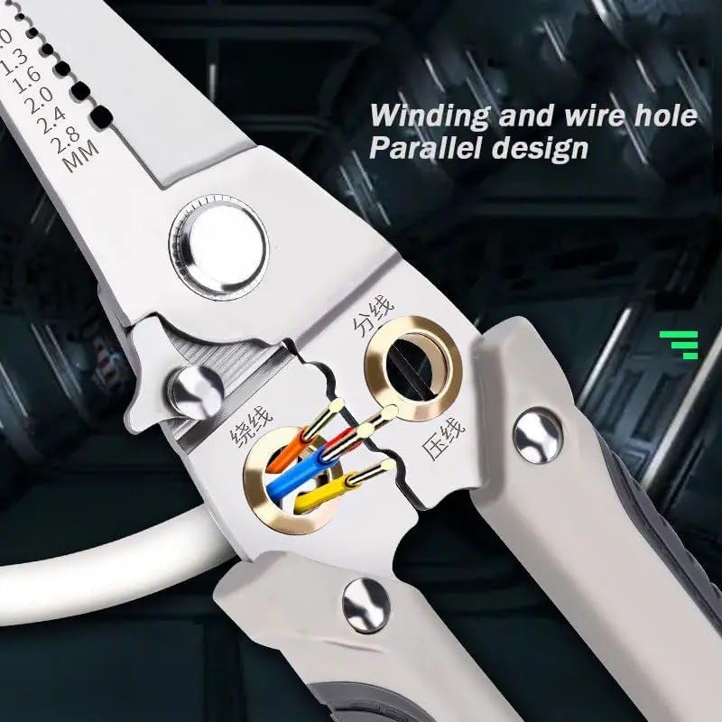 Wire Stripper and Cutter Pliers Tools For Electricians 6in1 Multifunctional Wire and Cable Stripping Cutting Winding Crimping Precision Stainless Steel Hand Tool for Electrician Decrustation Tool  - Image 4