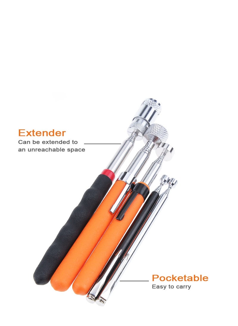 AROAQ Telescoping Magnetic Pickup Tools, Extendable Grabber Mechanic Tools, Mini Portable Telescopic Magnetic Magnet Pen For Picking Up Nut Bolt Extendable Pickup Rod Stick, ( 5LB Red ) - Image 3
