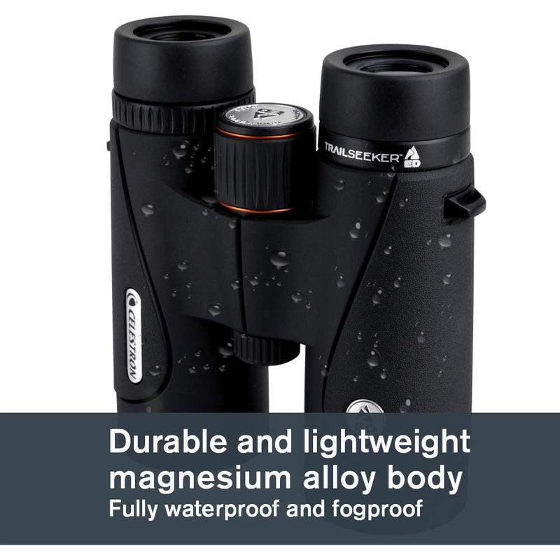 Celestron Celestron TrailSeeker 8x42 ED Binoculars - Compact Birdwatching Binoculars with ED Objective Lenses, Broadband Multi-Coated Optics, BaK4 Roof Prism  - Image 3