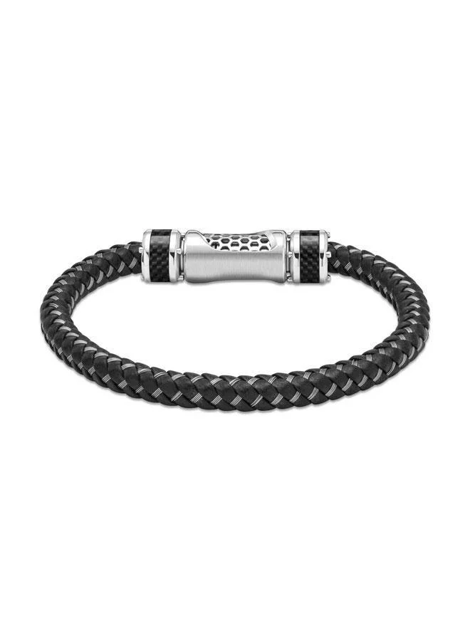 مكلارين سوار جلدي مضفر من الفولاذ المقاوم للصدأ