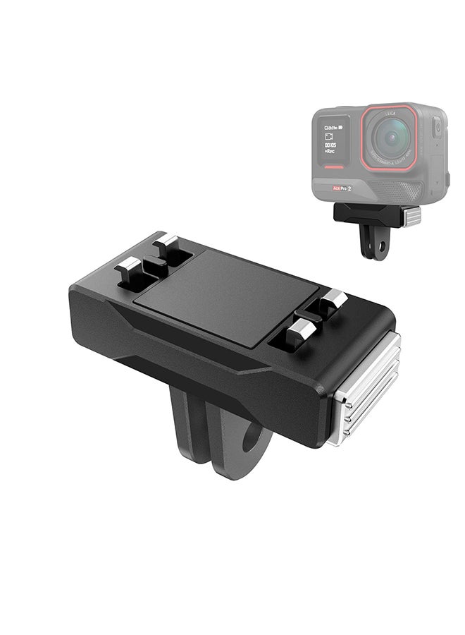 O Ozone Magnetic Quick-Release Adapter Base for Insta360 X5 / Ace Pro 2 |Compact ABS Camera Mount Accessory for Fast Switching, Secure Fit- Black - Image 1